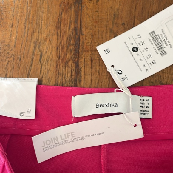 NWT Bershka Wide Leg Hot Pink Trouser Pants EU40 US8 - Picture 5 of 10